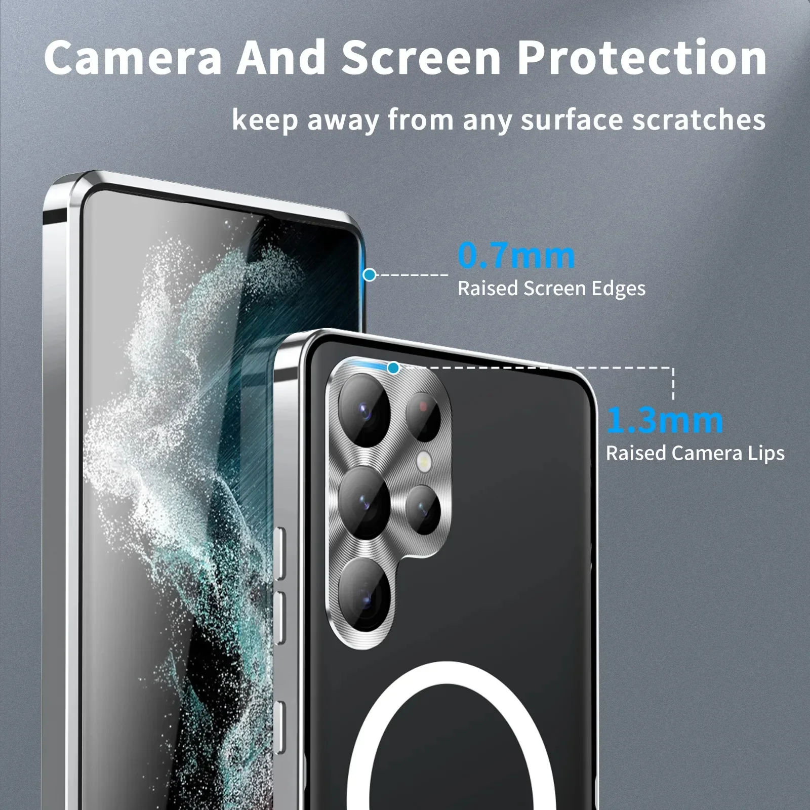 Luxury Ultra-Thin Magsafe Matte Metal Frame Case - Samsung - Image 24