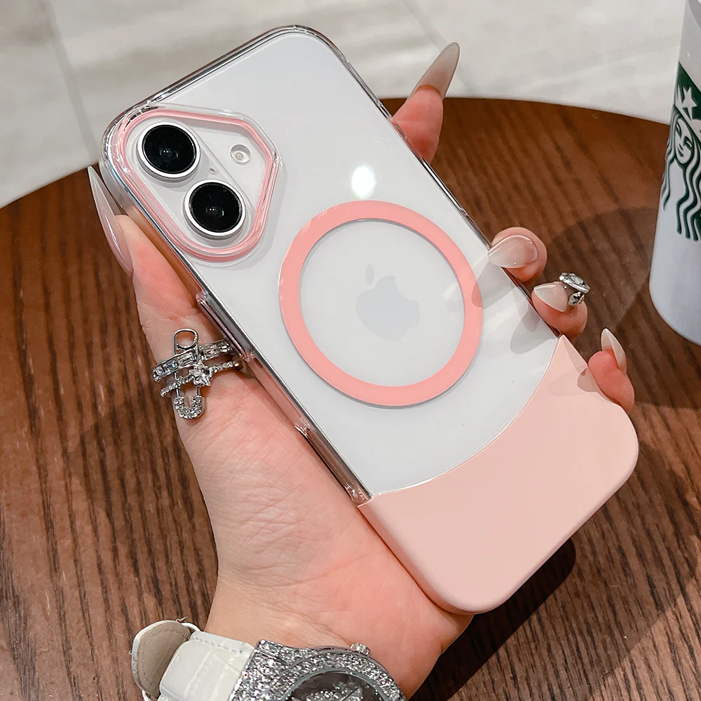 Magnetic Splicing Contrast Transparent Case - iPhone - Image 11
