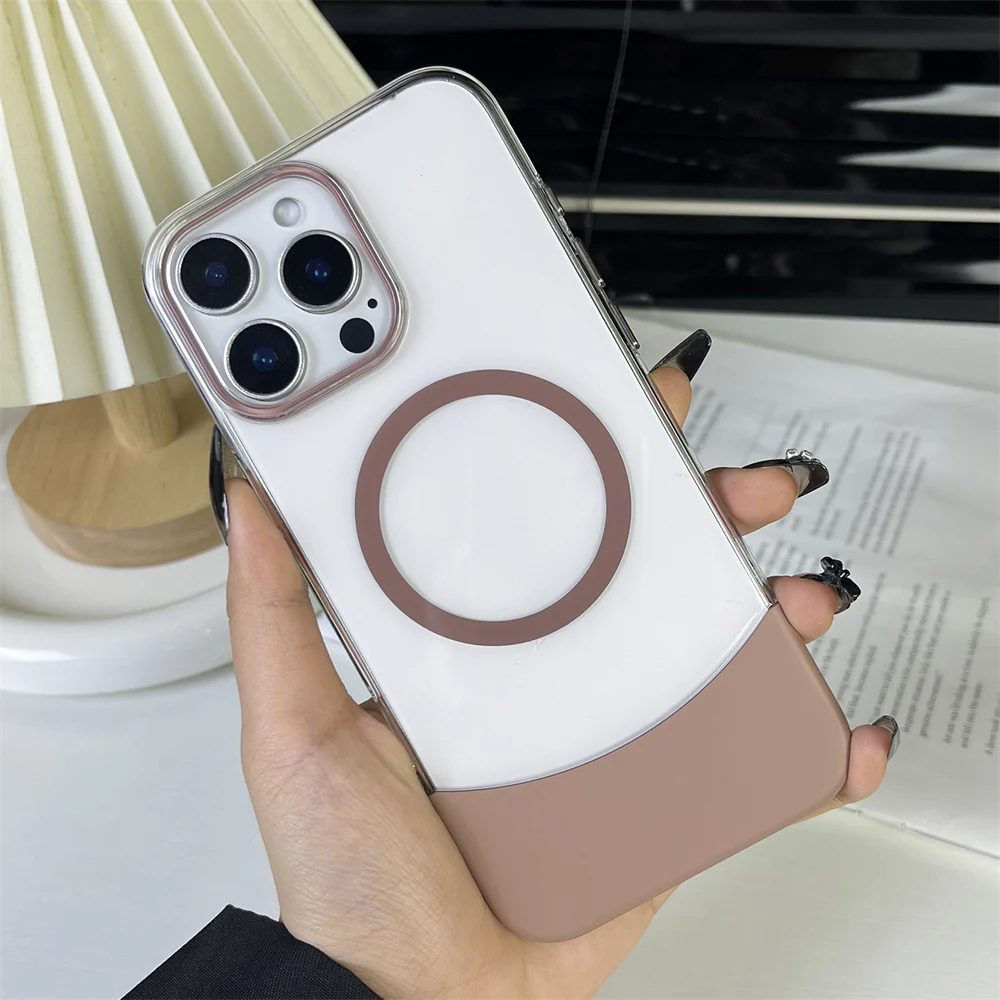 Magnetic Splicing Contrast Transparent Case - iPhone - Image 13