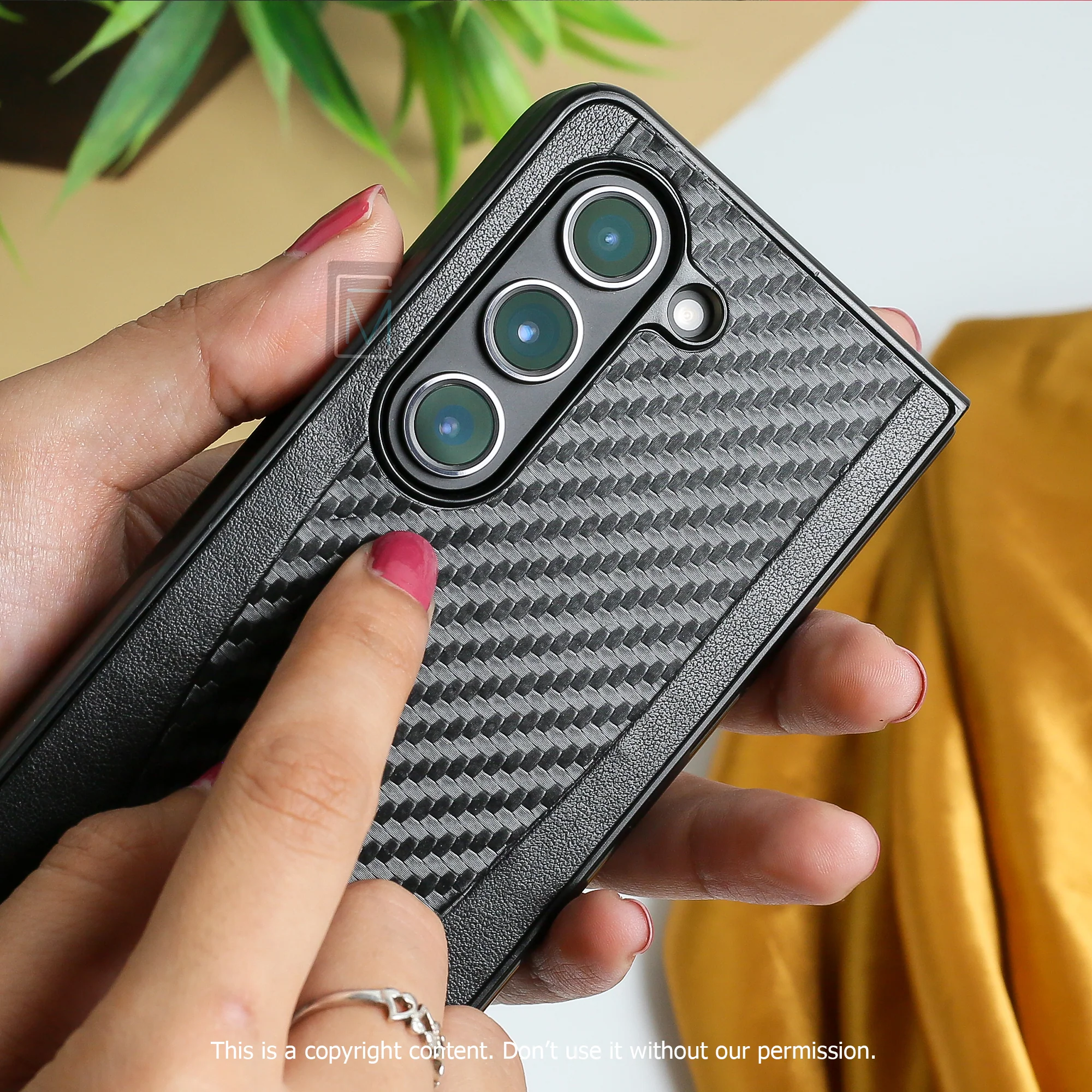 Mercedes Benz ® Galaxy Z Fold5 Carbon Fiber Hybrid Case - Image 12