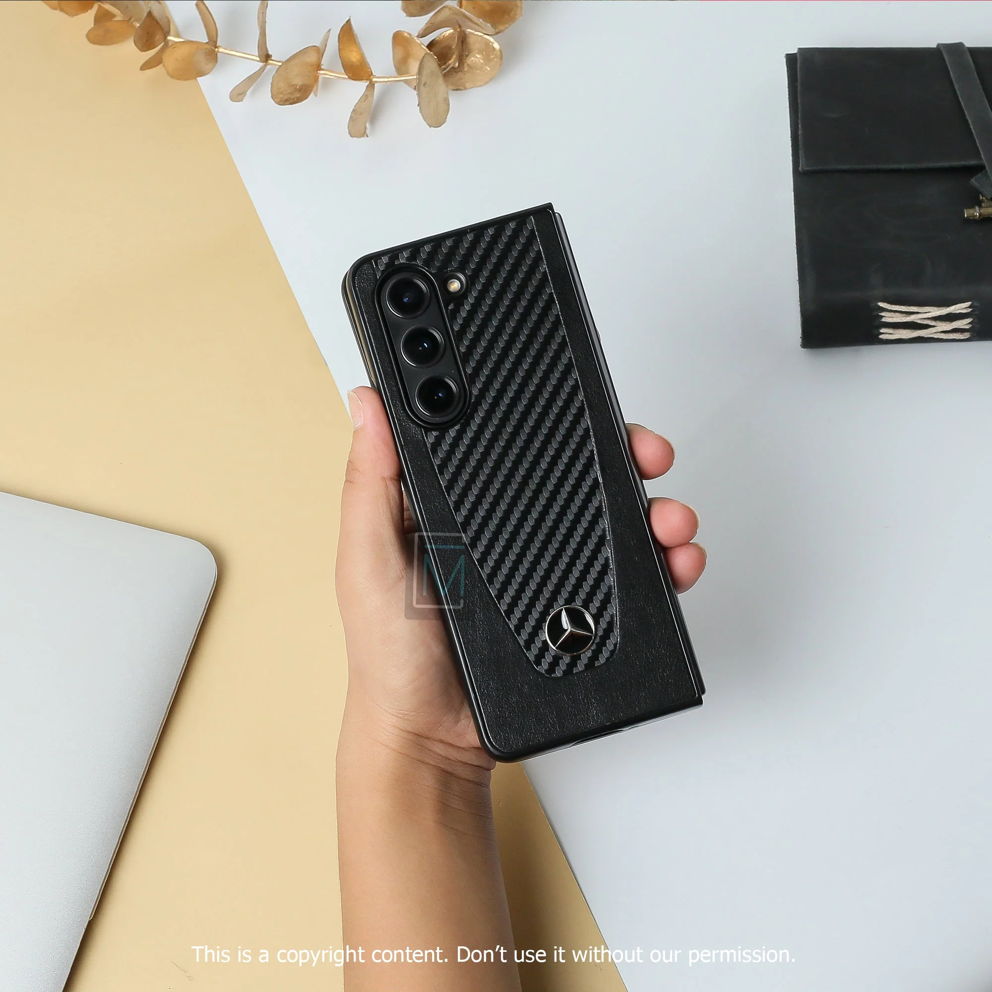Mercedes Benz ® Galaxy Z Fold5 Carbon Fiber Hybrid Case - Image 3