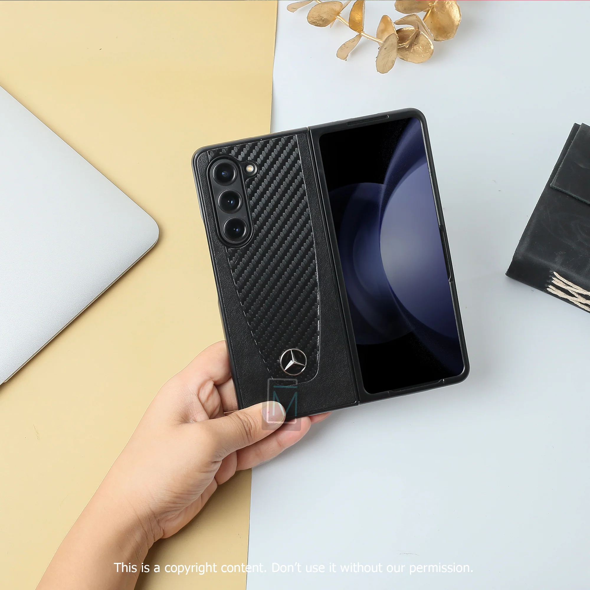 Mercedes Benz ® Galaxy Z Fold5 Carbon Fiber Hybrid Case - Image 9