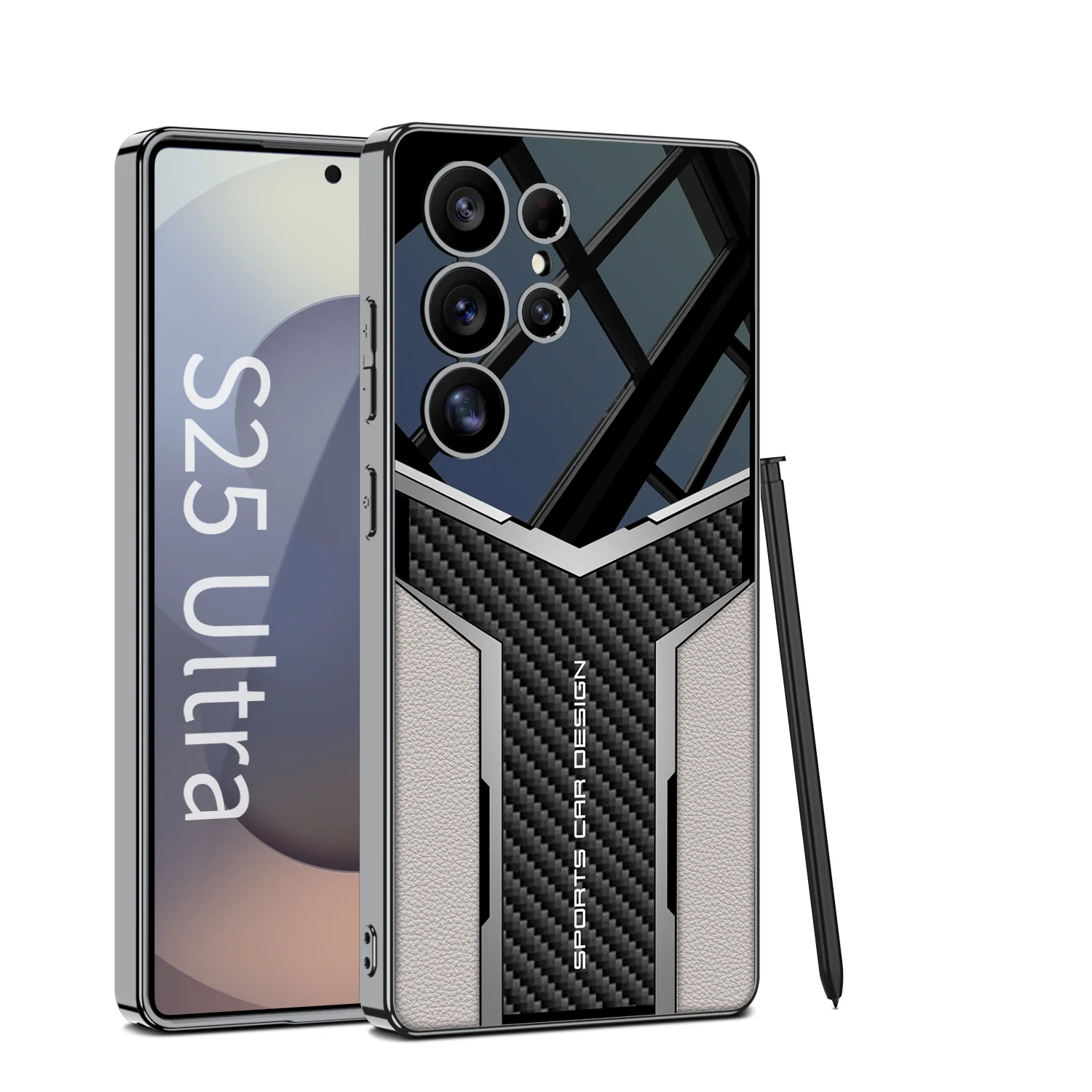 Electroplated Futuristic Faux Leather Case - Samsung - Image 2