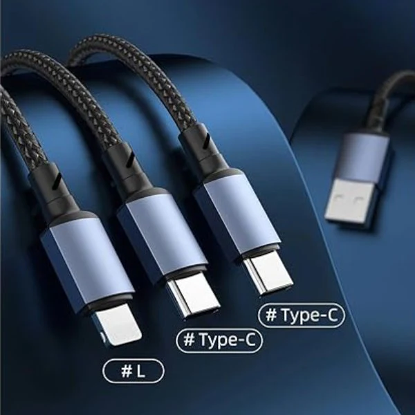 Mighty Max 6A 3-in-1 Braided Charging Cable - Image 3