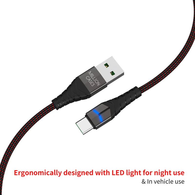 Million Cases Auto Disconnect Fast Charging Braided Type-C Cable - Image 4