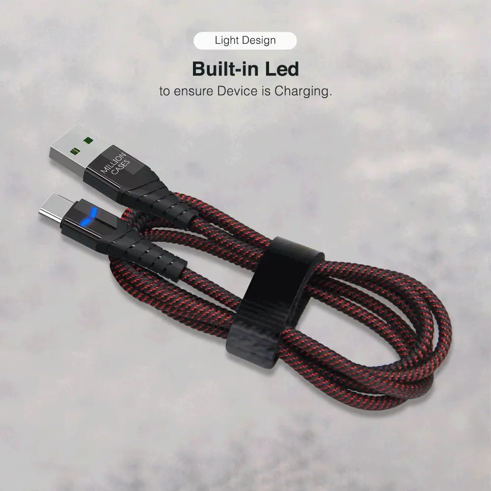 Million Cases Auto Disconnect Fast Charging Braided Type-C Cable - Image 7