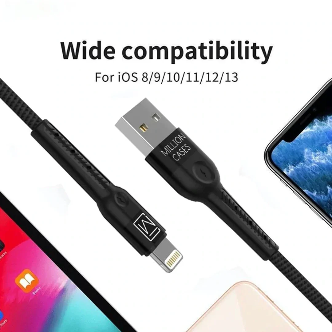 Million Cases - Nylon Braided Quick Charging Lightning Cable - Image 5