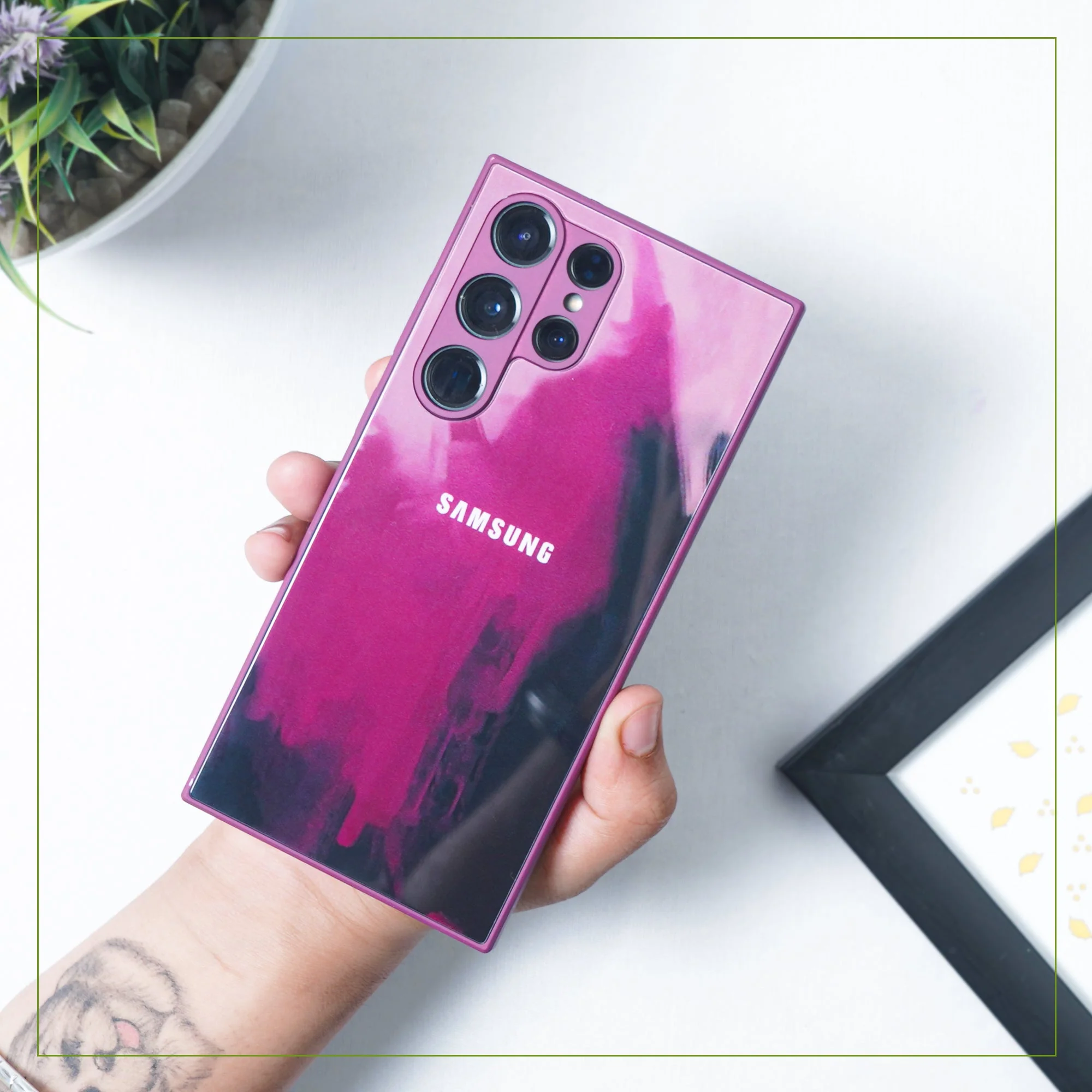 Watercolor Anti-Scratch Wave Glass Case - Samsung - Image 2
