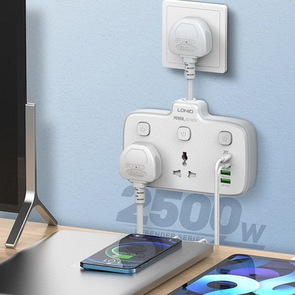Multi Outlet Power 2AC Universal Outlet Extension Socket - Image 3