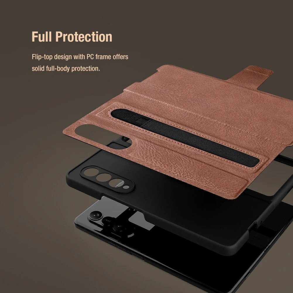 Nillkin ® Galaxy Z Fold4 Luxury Leather Case With Pen Pocket - Image 10