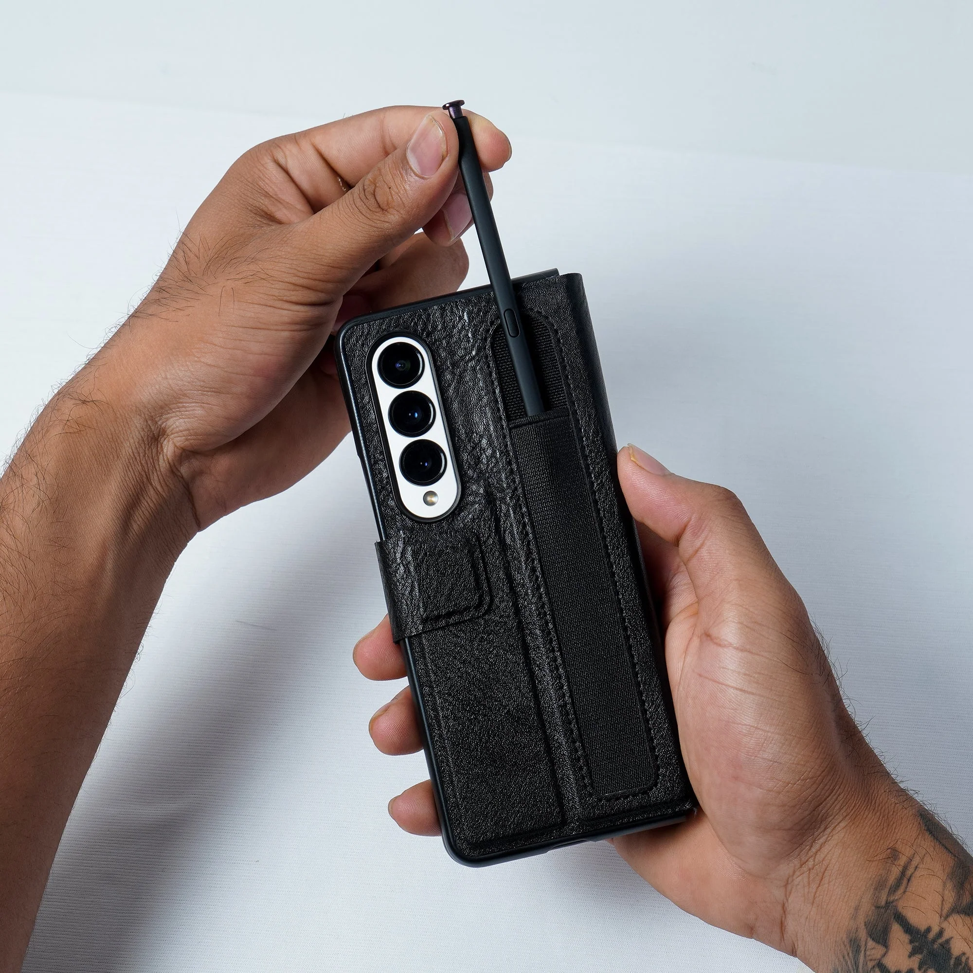 Nillkin ® Galaxy Z Fold4 Luxury Leather Case With Pen Pocket - Image 5