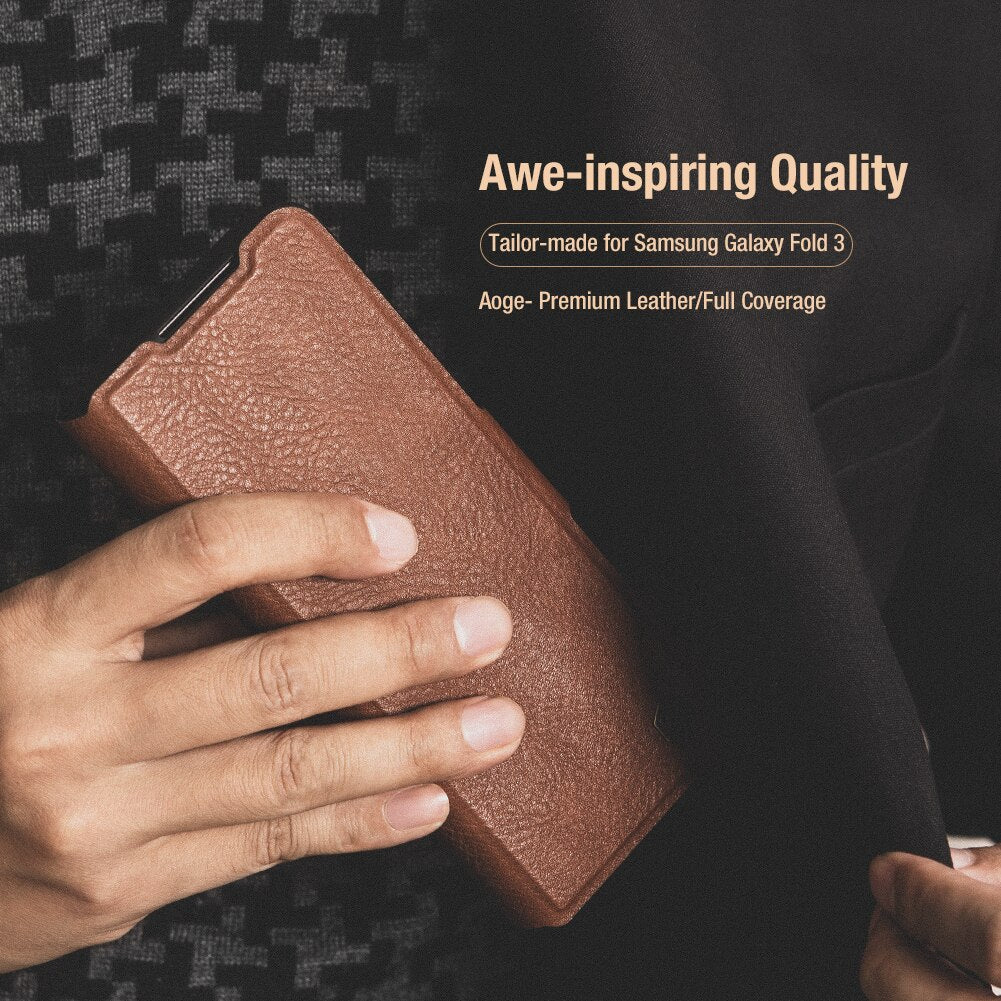 Nillkin ® Galaxy Z Fold4 Luxury Leather Case With Pen Pocket - Image 7