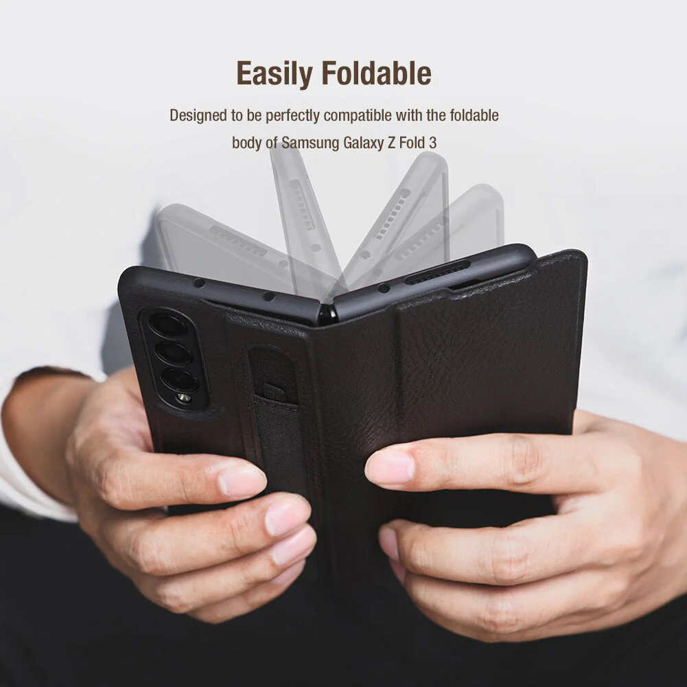 Nillkin ® Galaxy Z Fold4 Luxury Leather Case With Pen Pocket - Image 8