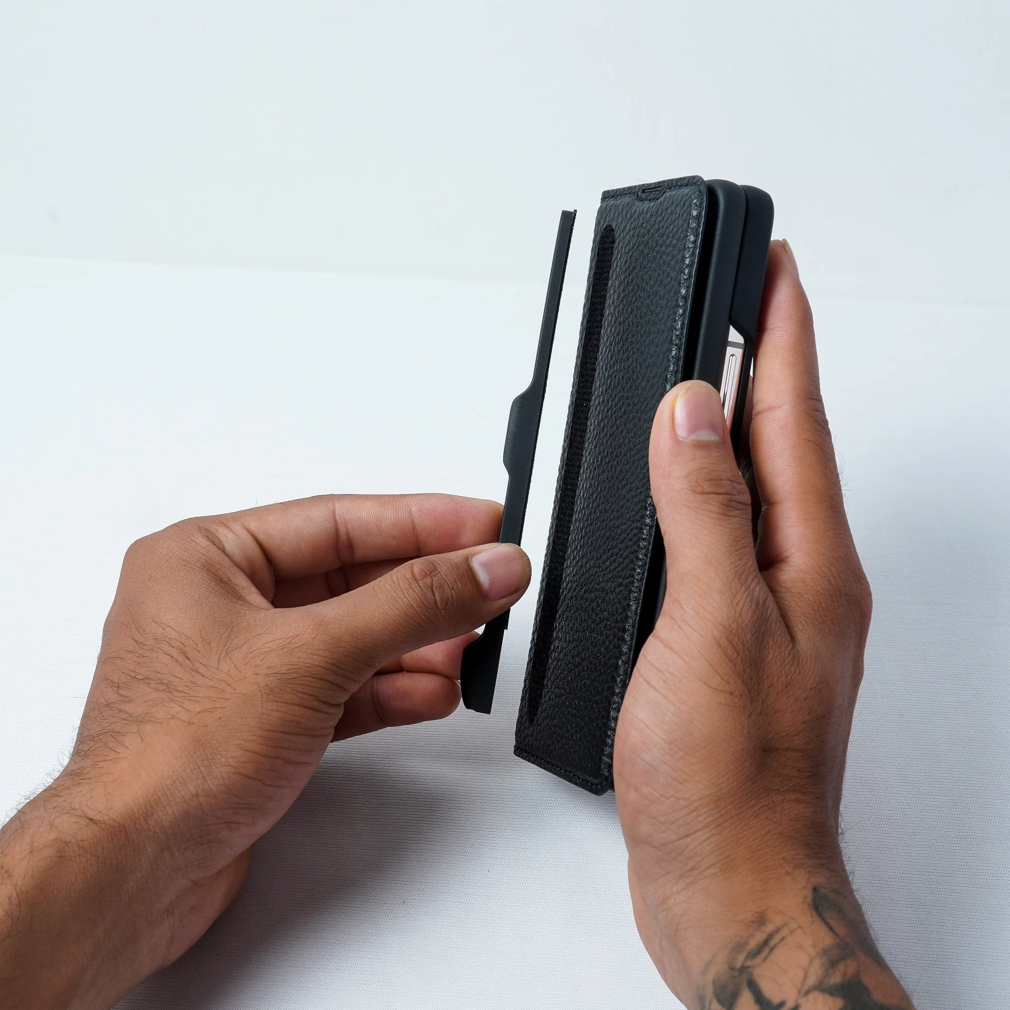 Nillkin ® Galaxy Z Fold4 Rugged Leather Pen Stand Case - Image 6