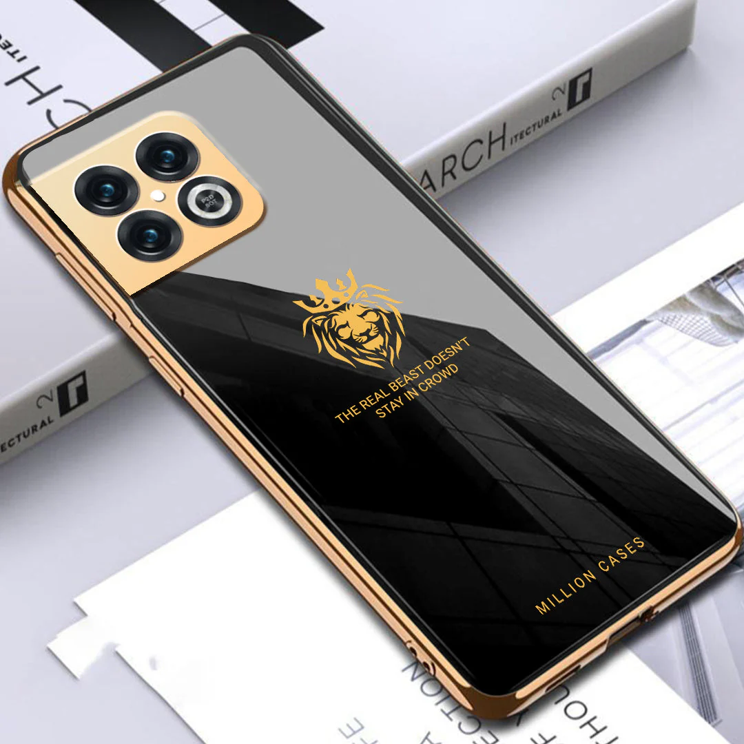 OnePlus 10 Series Lion Pattern Electroplating Glass Case - Image 4