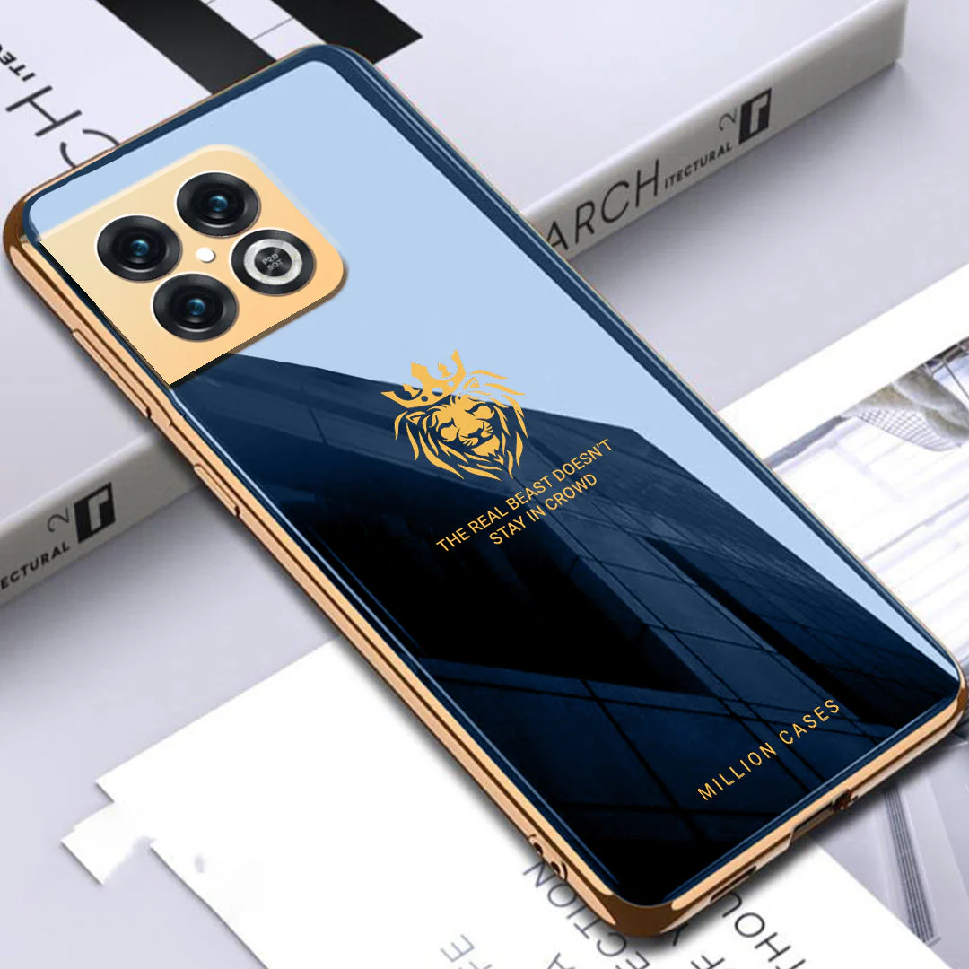 OnePlus 10 Series Lion Pattern Electroplating Glass Case - Image 5