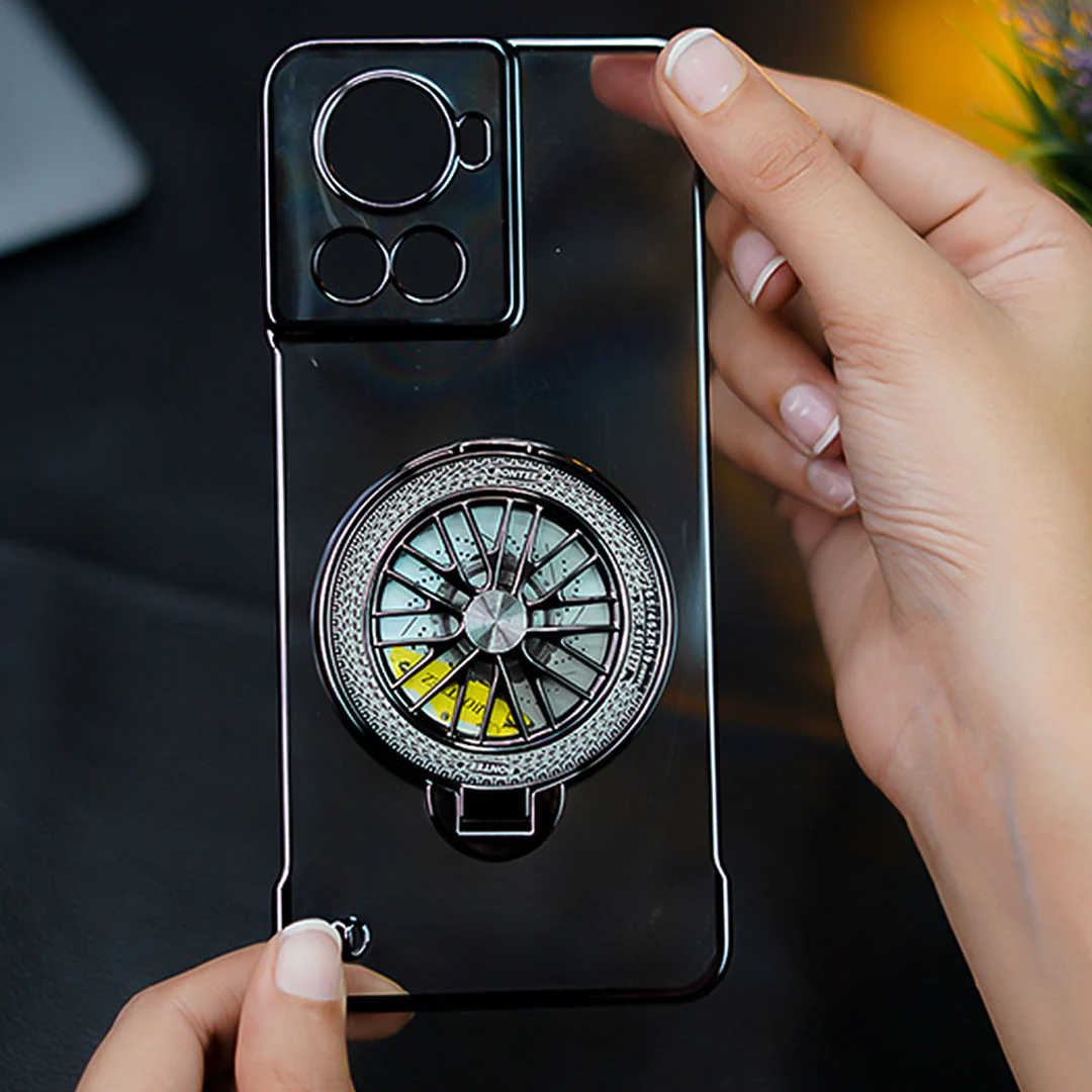 OnePlus 10R Crystal Clear Borderless Swivel Stand Case - Image 11
