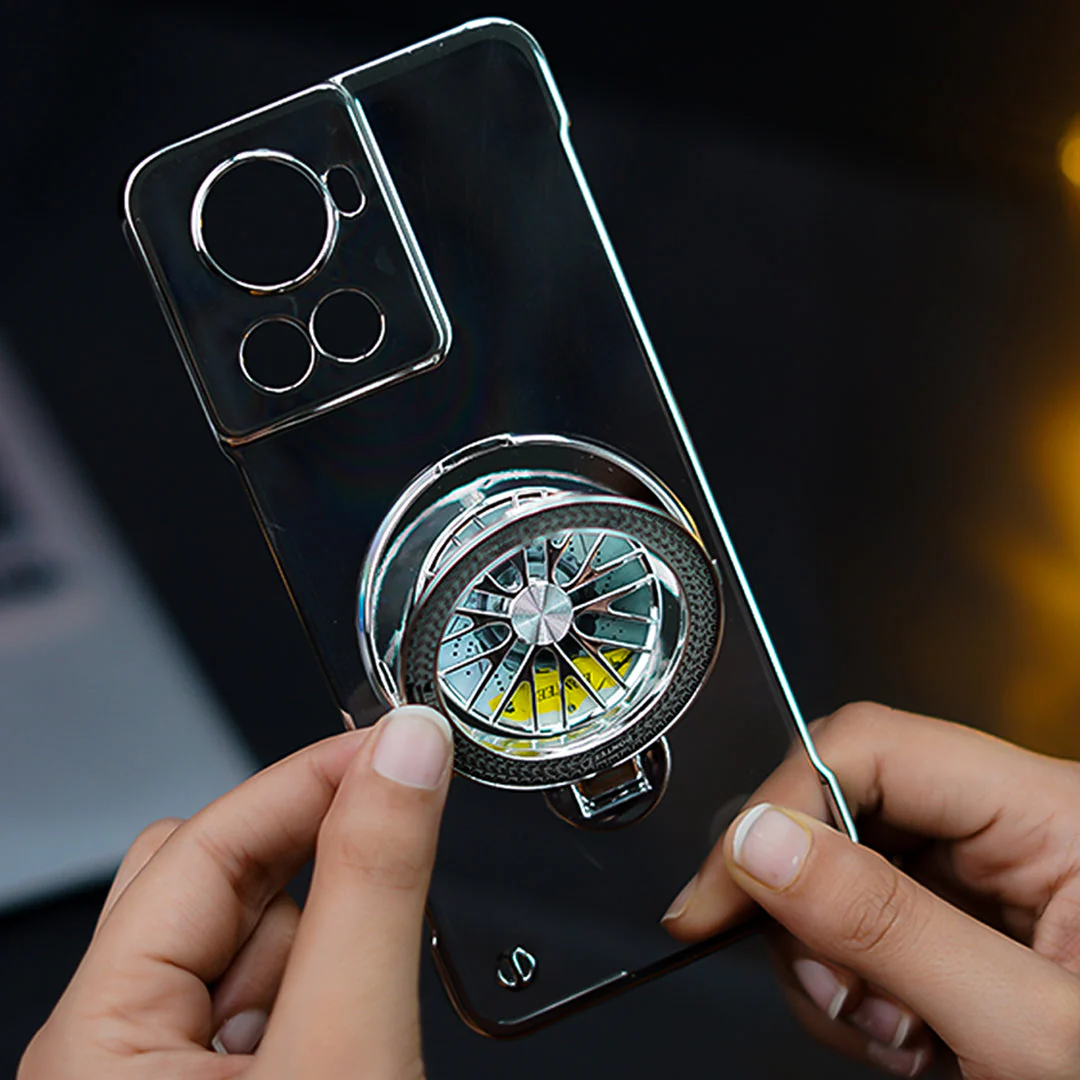 OnePlus 10R Crystal Clear Borderless Swivel Stand Case - Image 12