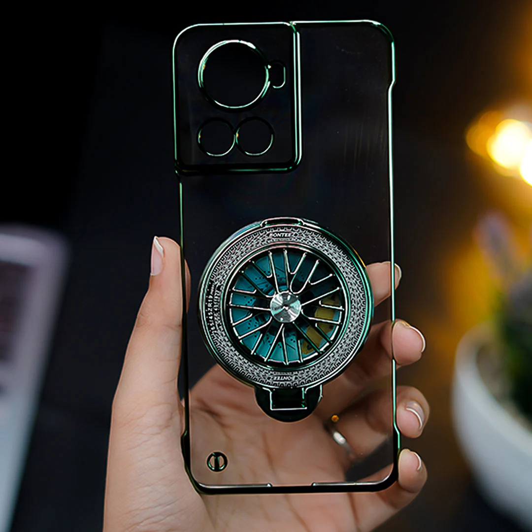 OnePlus 10R Crystal Clear Borderless Swivel Stand Case - Image 14