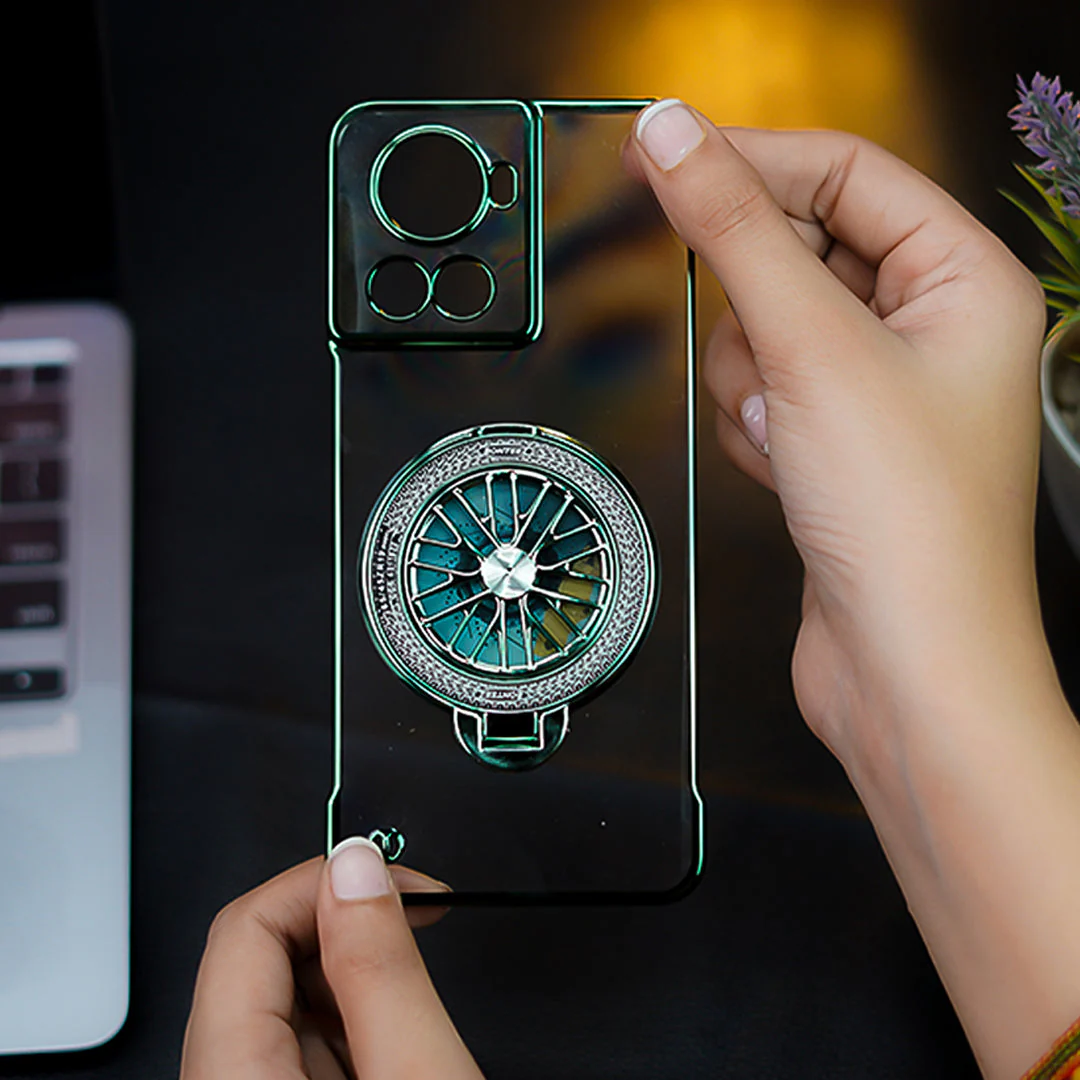 OnePlus 10R Crystal Clear Borderless Swivel Stand Case - Image 15