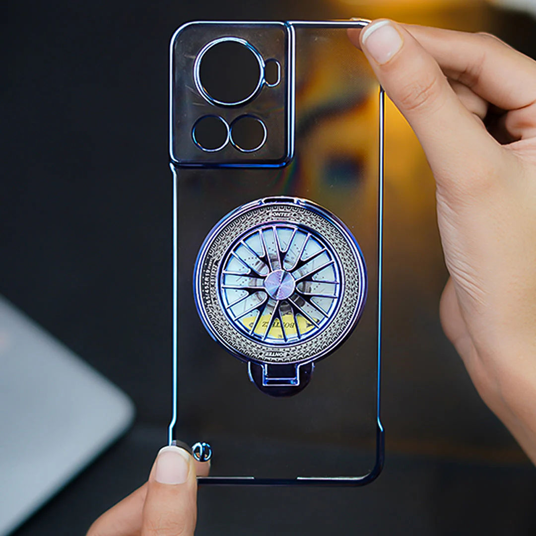 OnePlus 10R Crystal Clear Borderless Swivel Stand Case - Image 16