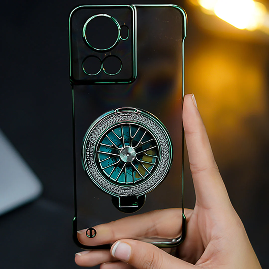 OnePlus 10R Crystal Clear Borderless Swivel Stand Case - Image 18