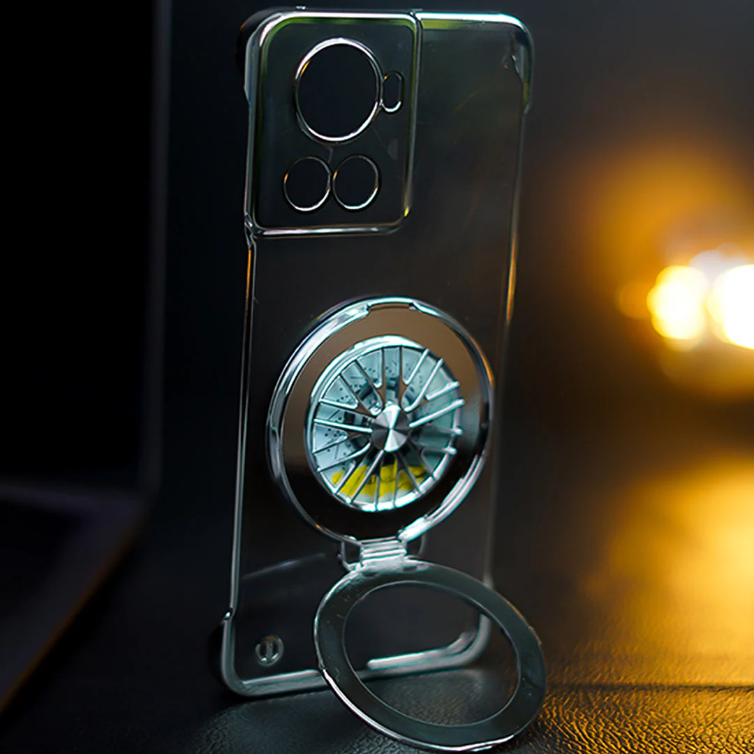OnePlus 10R Crystal Clear Borderless Swivel Stand Case - Image 19