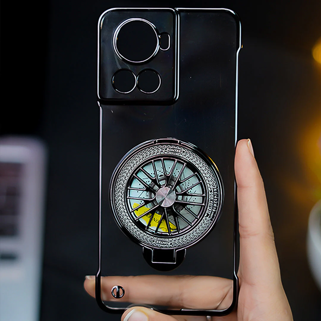 OnePlus 10R Crystal Clear Borderless Swivel Stand Case - Image 2
