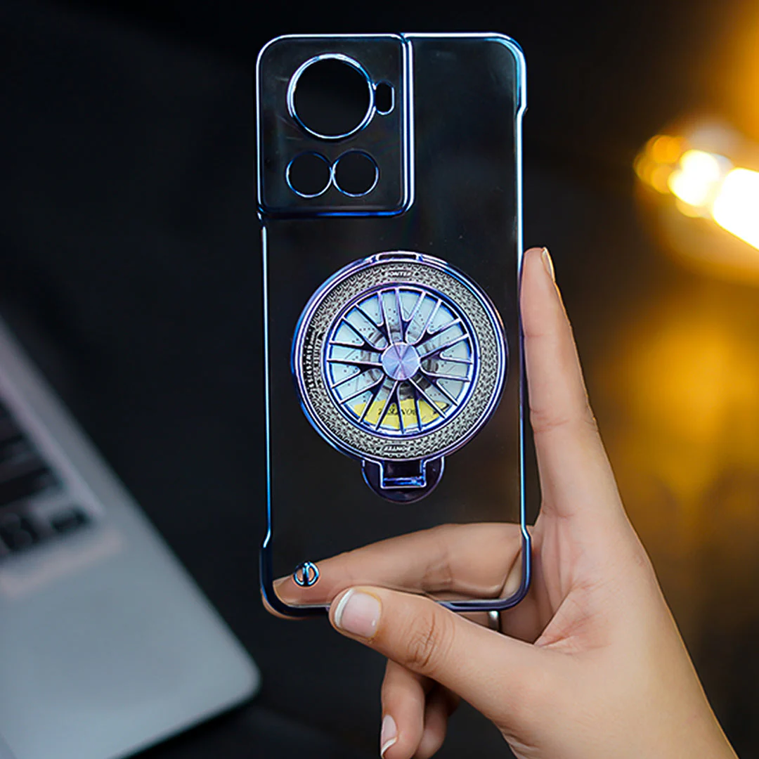 OnePlus 10R Crystal Clear Borderless Swivel Stand Case - Image 20