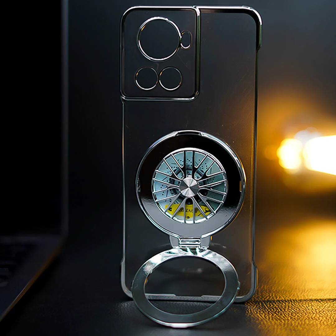 OnePlus 10R Crystal Clear Borderless Swivel Stand Case - Image 22