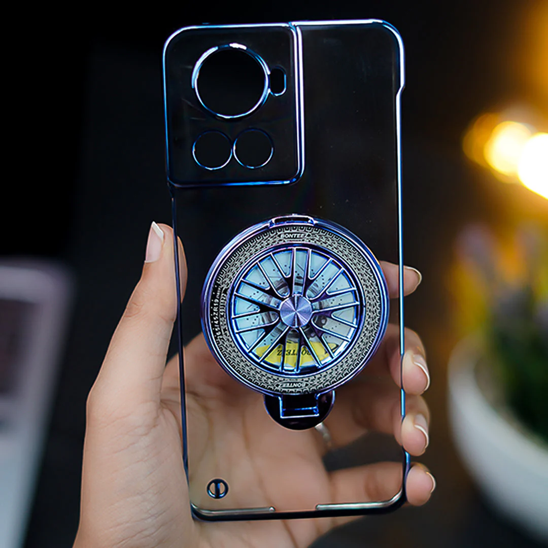 OnePlus 10R Crystal Clear Borderless Swivel Stand Case - Image 3