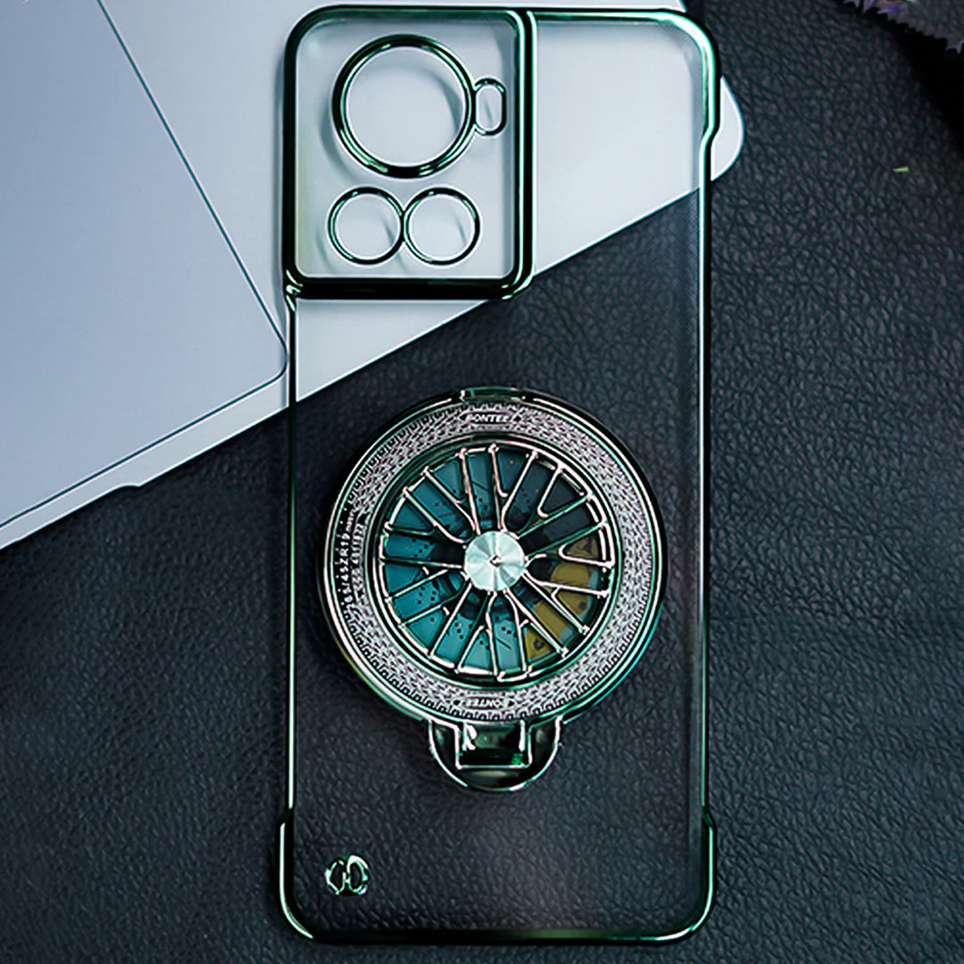 OnePlus 10R Crystal Clear Borderless Swivel Stand Case - Image 5