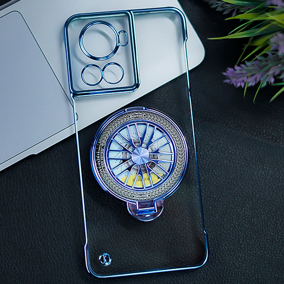 OnePlus 10R Crystal Clear Borderless Swivel Stand Case - Image 6