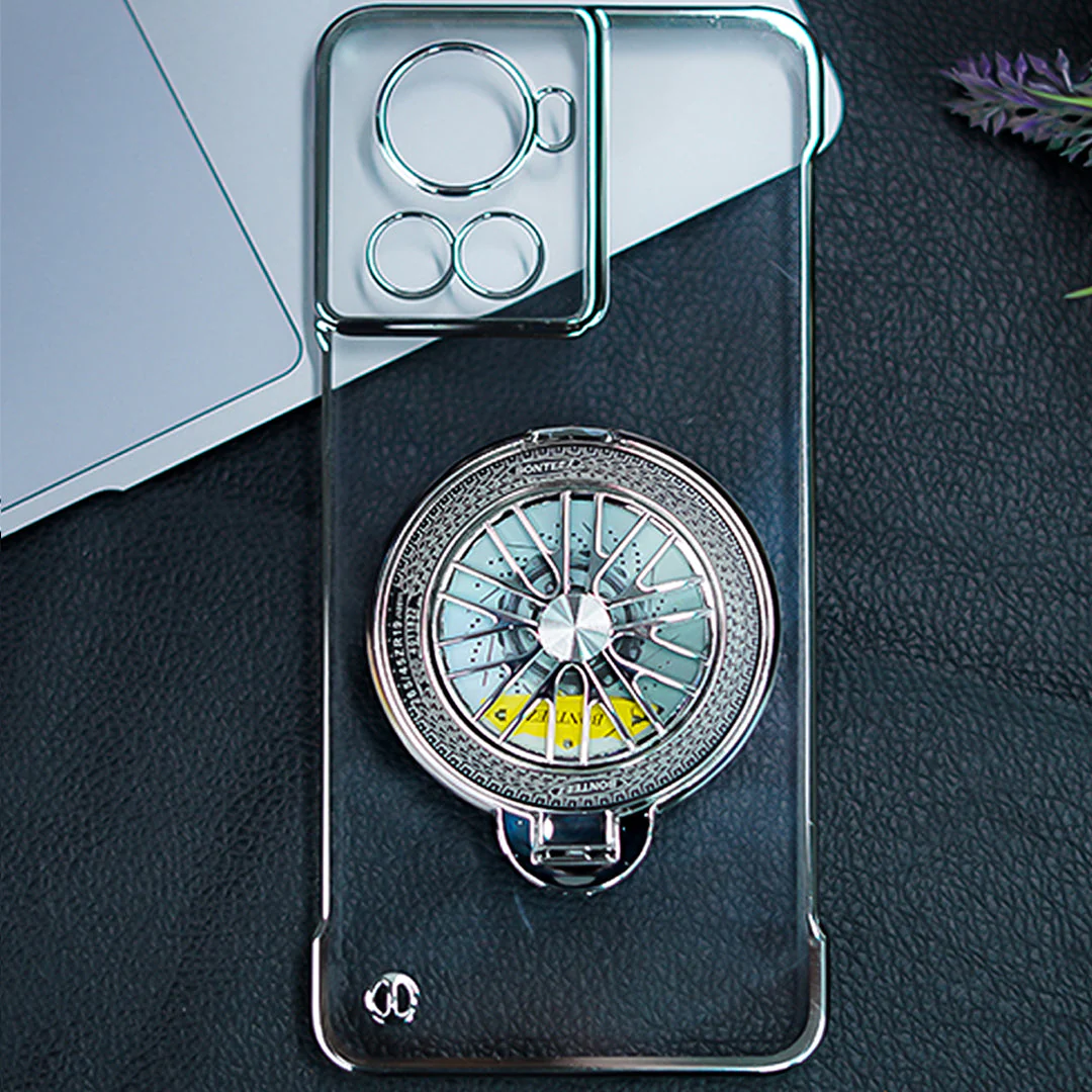 OnePlus 10R Crystal Clear Borderless Swivel Stand Case - Image 7