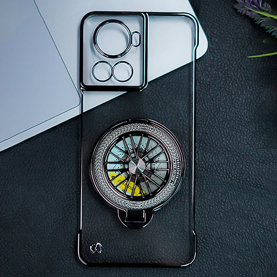 OnePlus 10R Crystal Clear Borderless Swivel Stand Case - Image 8