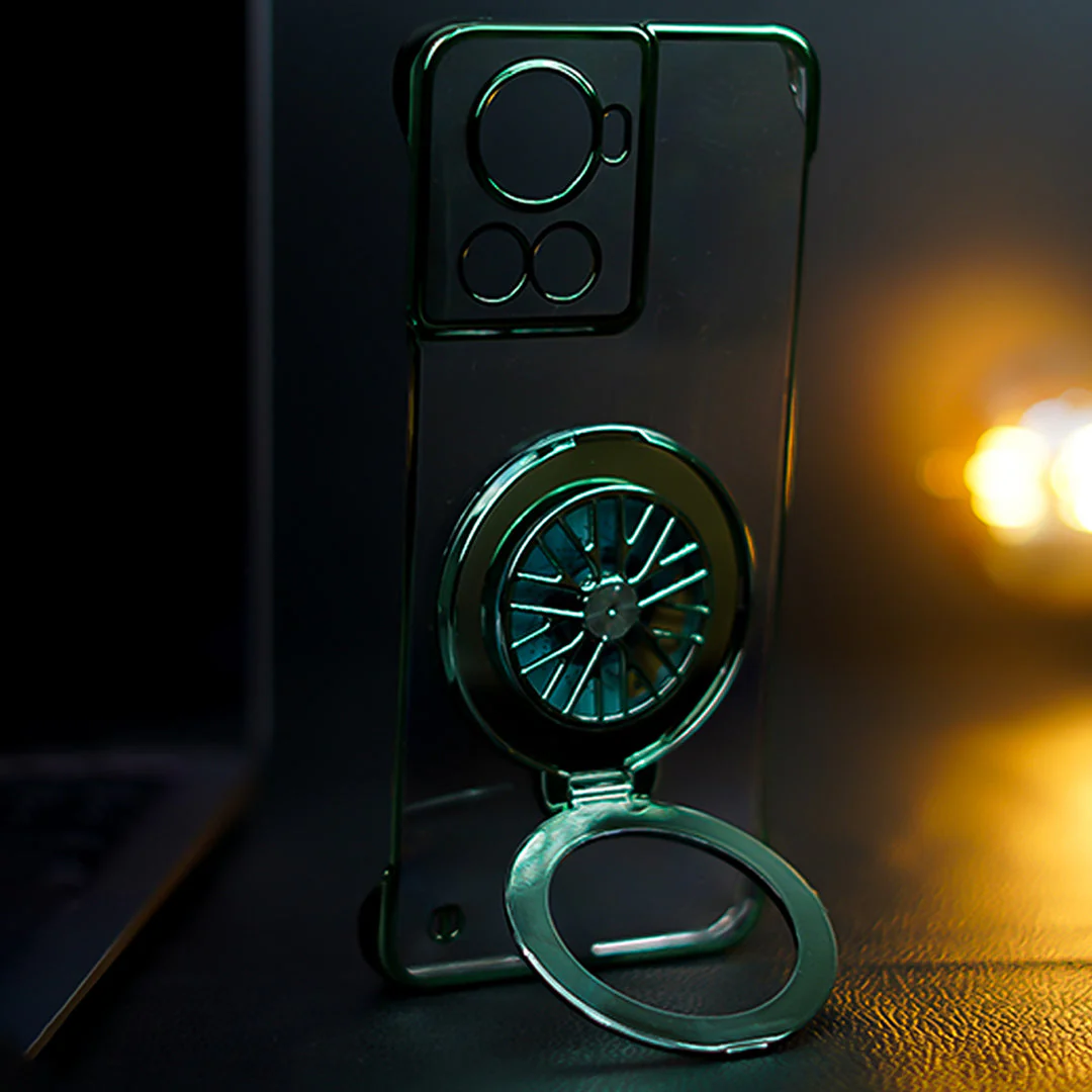 OnePlus 10R Crystal Clear Borderless Swivel Stand Case - Image 9