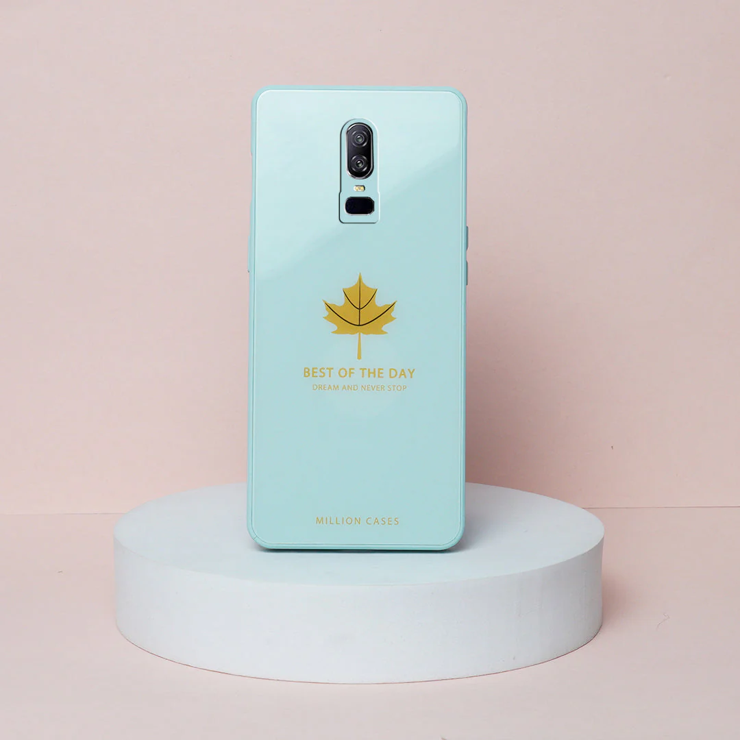 OnePlus 6 (2 in 1 Combo) Mapple Leaf Glass Case + Lens Guard - Image 2