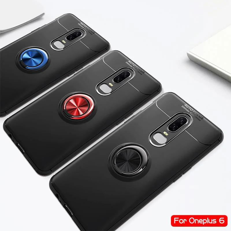 OnePlus 6 Metallic Finger Ring Holder Matte Case - Image 10