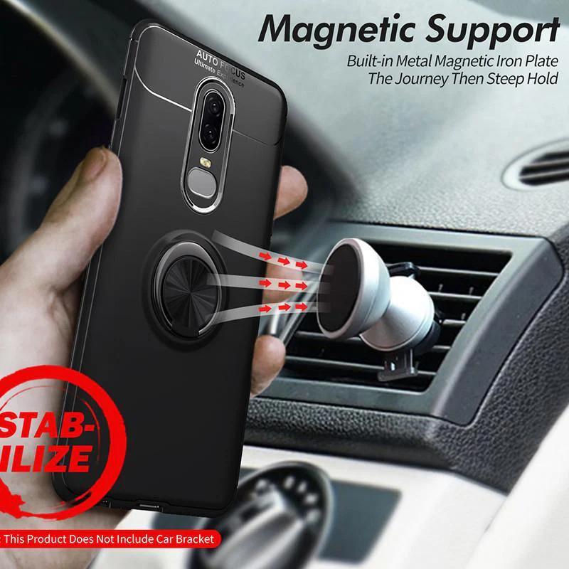 OnePlus 6 Metallic Finger Ring Holder Matte Case - Image 4
