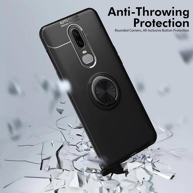 OnePlus 6 Metallic Finger Ring Holder Matte Case - Image 5