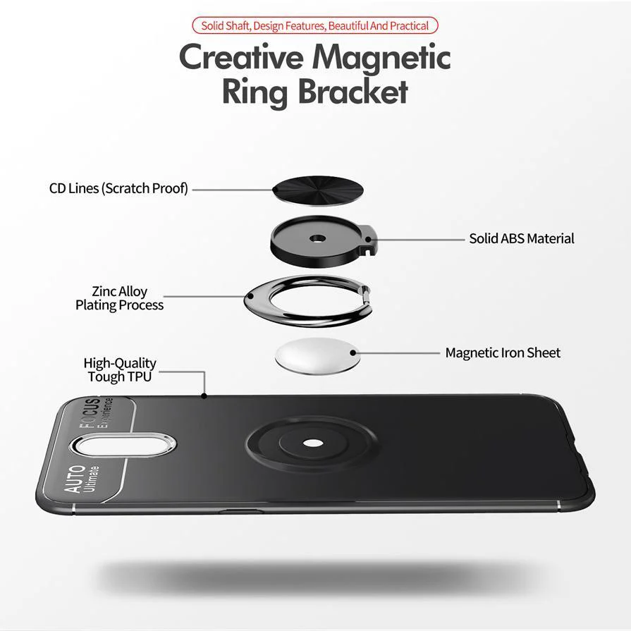 OnePlus 6 Metallic Finger Ring Holder Matte Case - Image 8