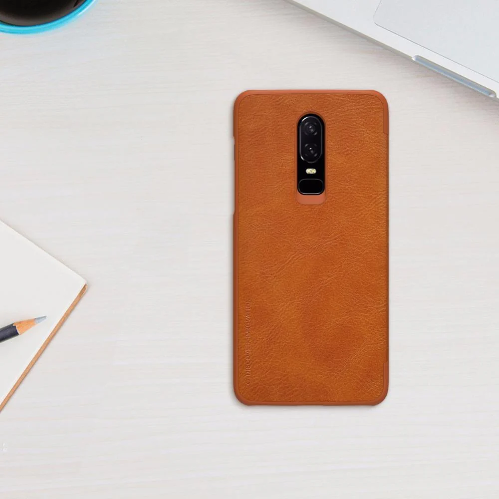 OnePlus 6 Genuine QIN Leather Flip Case - Image 9