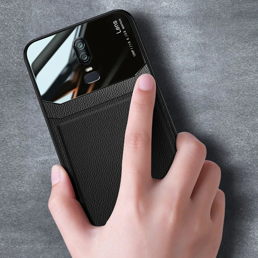 OnePlus 6 Sleek Slim Leather Glass Case - Image 2