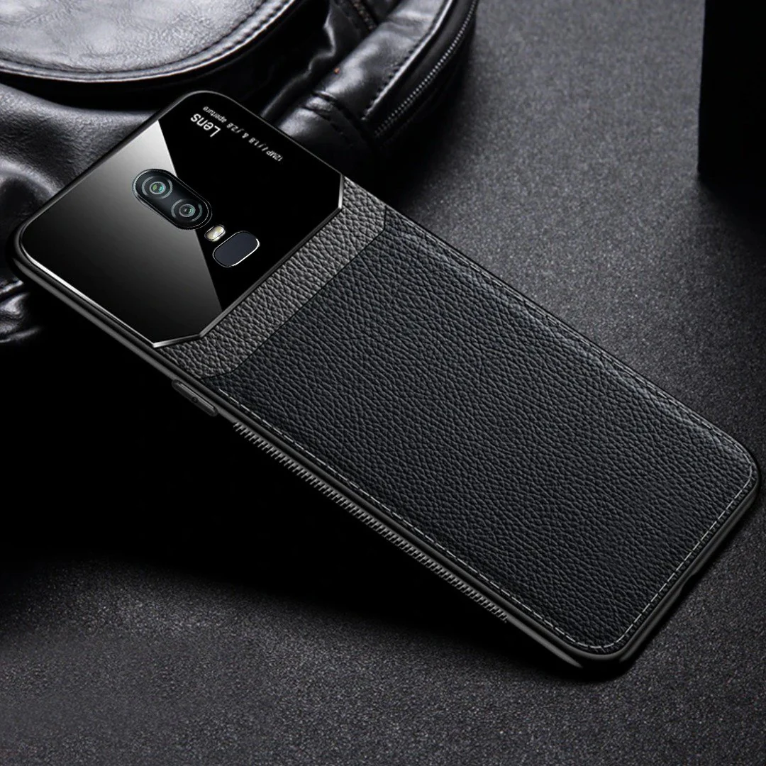 OnePlus 6 Sleek Slim Leather Glass Case - Image 3