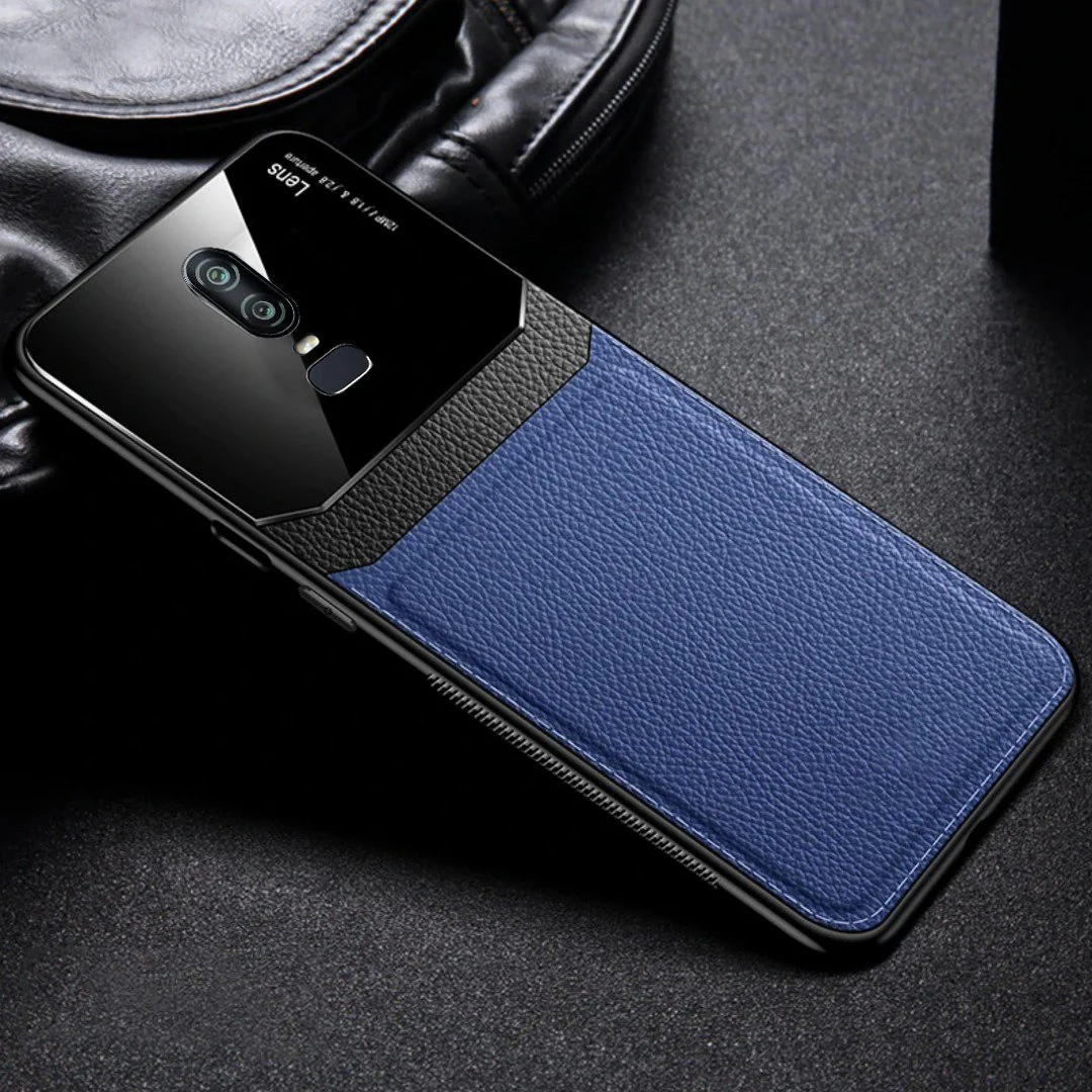 OnePlus 6 Sleek Slim Leather Glass Case - Image 5
