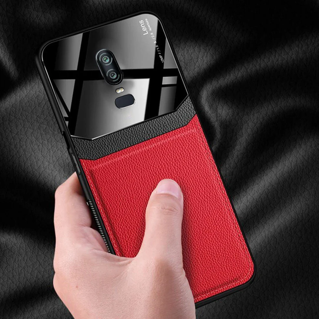 OnePlus 6 Sleek Slim Leather Glass Case - Image 6