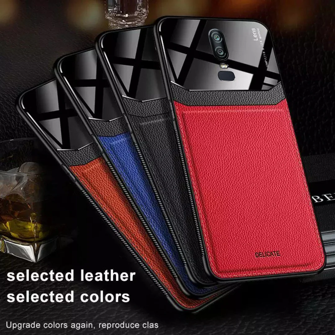 OnePlus 6 Sleek Slim Leather Glass Case - Image 7