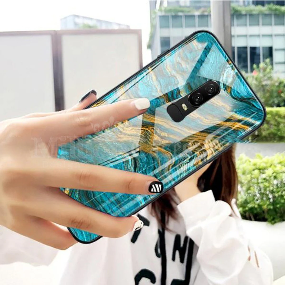 OnePlus 6 Soothing Sea Pattern Marble Glass Back Case - Image 2