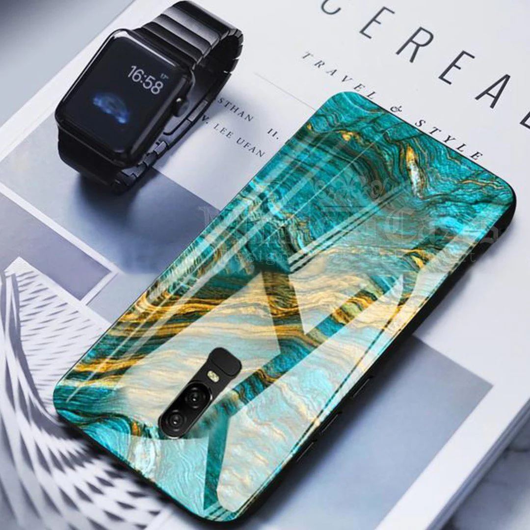OnePlus 6 Soothing Sea Pattern Marble Glass Back Case - Image 4