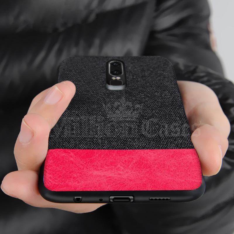 OnePlus 6 Two-tone Leather Textured Matte Case - Image 2